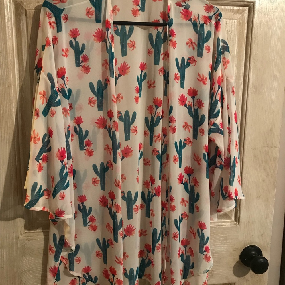 Cactus print sheer Kimono